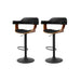 2x Wooden Bar Stools Kitchen Swivel Gas Lift Stool Chairs