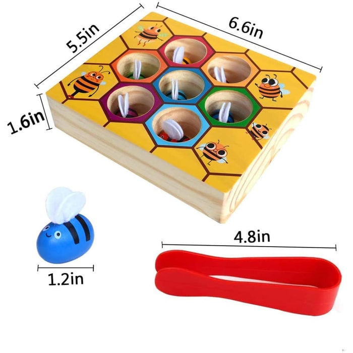 Wooden Bee Toddler Fine Motor Skill Toy - (montessori