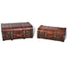 Wooden Treasure Chests 2 Pcs Vintage Brown Xabpip
