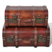 Wooden Treasure Chests 2 Pcs Vintage Brown Xabpip