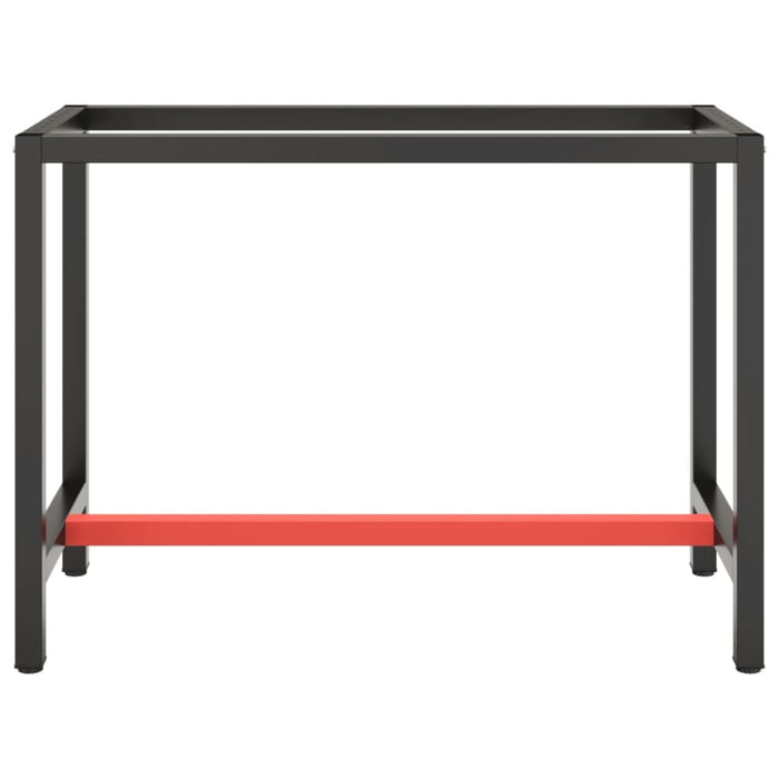Work Bench Frame Matte Black and Red 110x50x79 Cm Metal