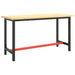 Work Bench Frame Matte Black and Red 140x50x79 Cm Metal