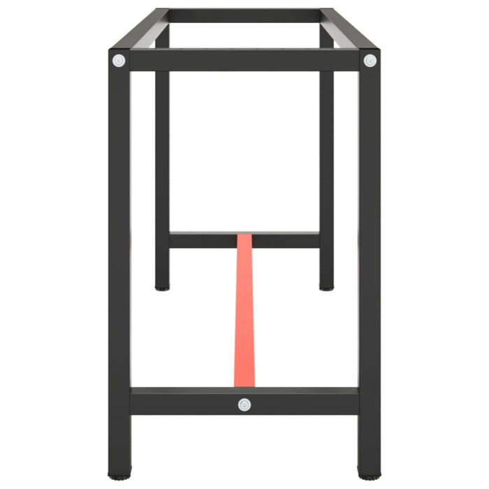 Work Bench Frame Matte Black and Red 140x50x79 Cm Metal