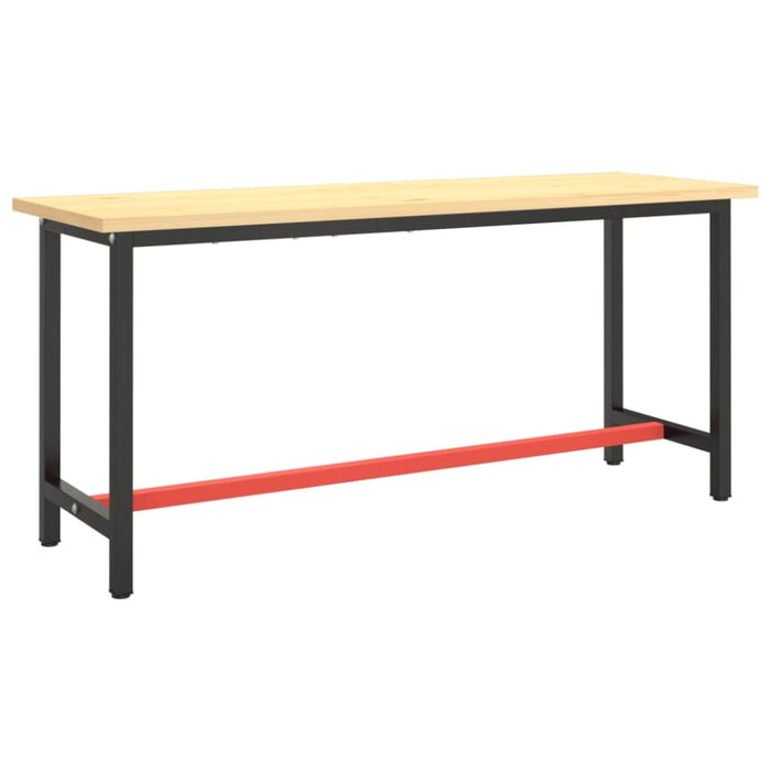 Work Bench Frame Matte Black and Red 170x50x79 Cm Metal