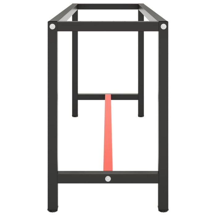 Work Bench Frame Matte Black and Red 170x50x79 Cm Metal