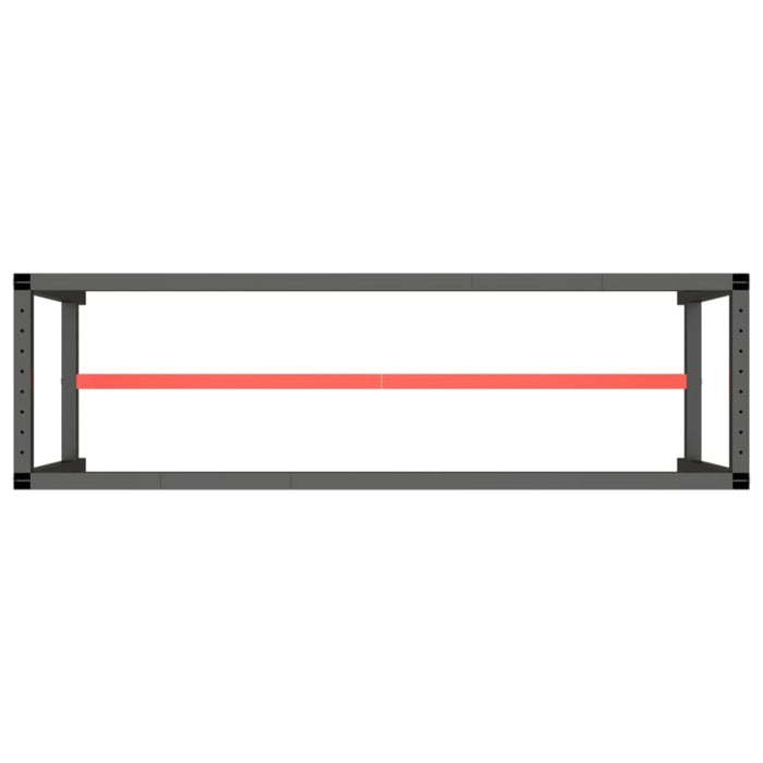 Work Bench Frame Matte Black and Red 170x50x79 Cm Metal