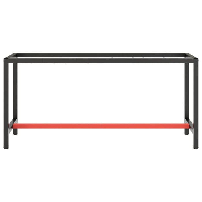 Work Bench Frame Matte Black and Red 170x50x79 Cm Metal