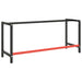 Work Bench Frame Matte Black And Red 180x57x79 Cm Metal