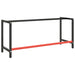 Work Bench Frame Matte Black and Red 180x57x79 Cm Metal