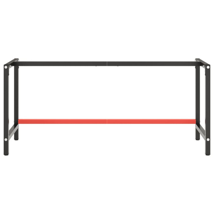 Work Bench Frame Matte Black and Red 180x57x79 Cm Metal