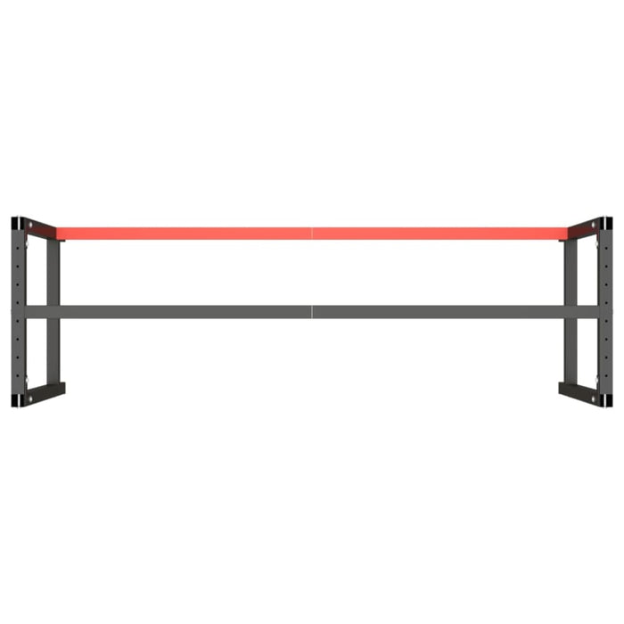 Work Bench Frame Matte Black and Red 180x57x79 Cm Metal