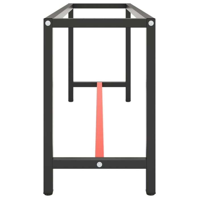 Work Bench Frame Matte Black and Red 190x50x79 Cm Metal