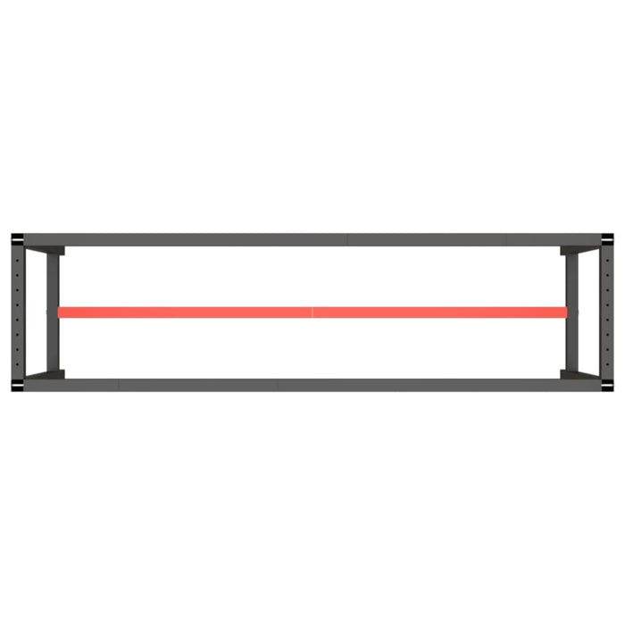 Work Bench Frame Matte Black and Red 190x50x79 Cm Metal