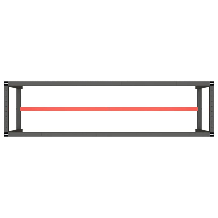 Work Bench Frame Matte Black and Red 210x50x79 Cm Metal