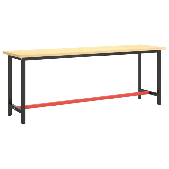 Work Bench Frame Matte Black and Red 210x50x79 Cm Metal