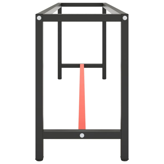 Work Bench Frame Matte Black and Red 210x50x79 Cm Metal