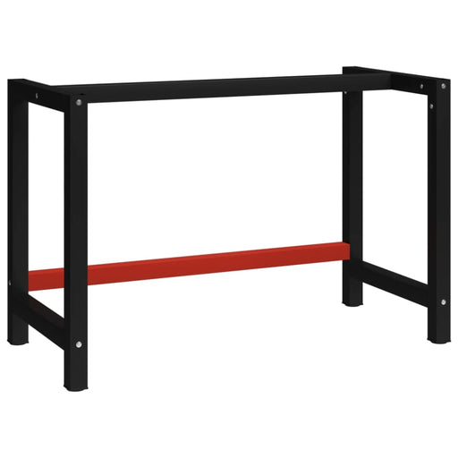 Work Bench Frame Metal 120x57x79 Cm Black And Red Oaikxn