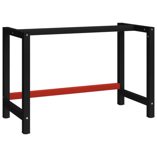 Work Bench Frame Metal 120x57x79 Cm Black and Red Oaikxn
