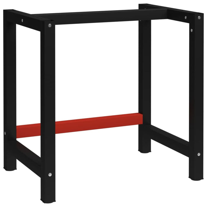 Work Bench Frame Metal 80x57x79 Cm Black and Red Oaikxi