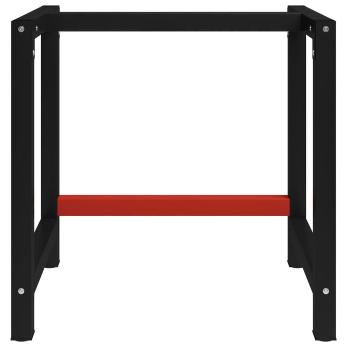 Work Bench Frame Metal 80x57x79 Cm Black and Red Oaikxi