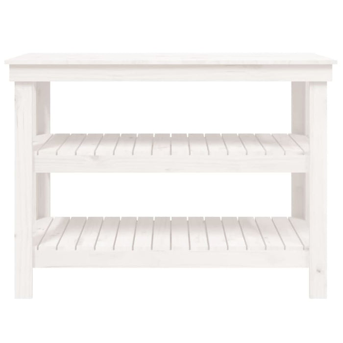 Work Bench White 110.5x50x80 Cm Solid Wood Pine Nxtlap