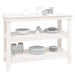 Work Bench White 110.5x50x80 Cm Solid Wood Pine Nxtlap