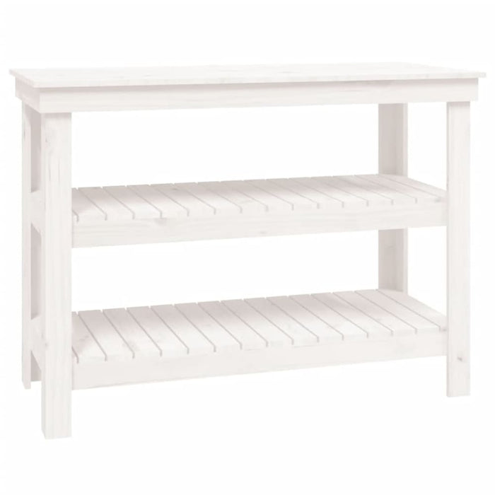 Work Bench White 110.5x50x80 Cm Solid Wood Pine Nxtlap