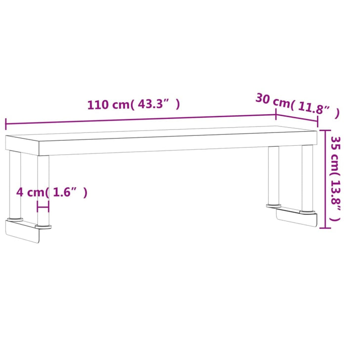 Work Table Overshelf 110x30x35 Cm Stainless Steel Tilaan