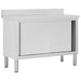 Work Table with Sliding Doors 120x50x(95-97) Cm Stainless