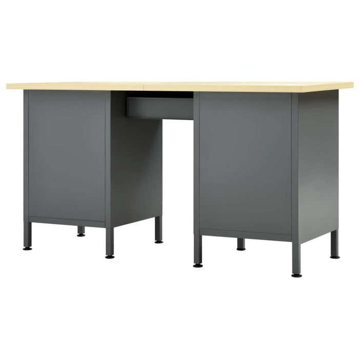 Workbench Black 160x60x85 Cm Steel Oaptai