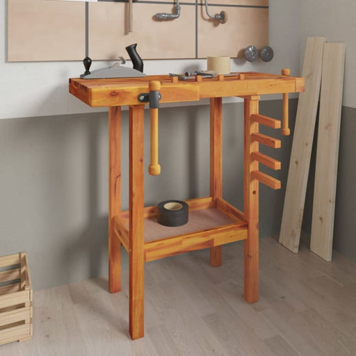 Workbench with Vices 92x48x83 Cm Solid Wood Acacia Opttok