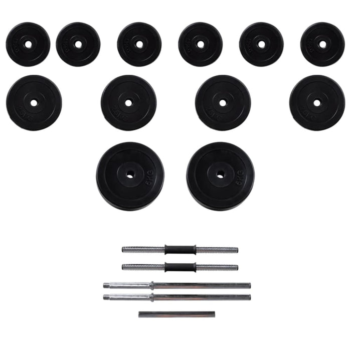 Workout Bench with Barbell and Dumbbell Set 30.5 Kg Xiptpb