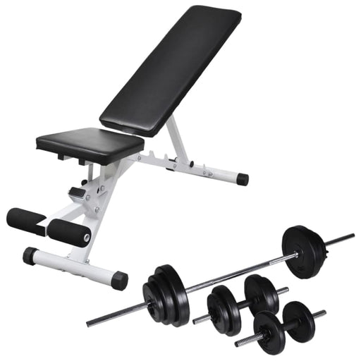 Workout Bench With Barbell And Dumbbell Set 30.5 Kg Xiptpo
