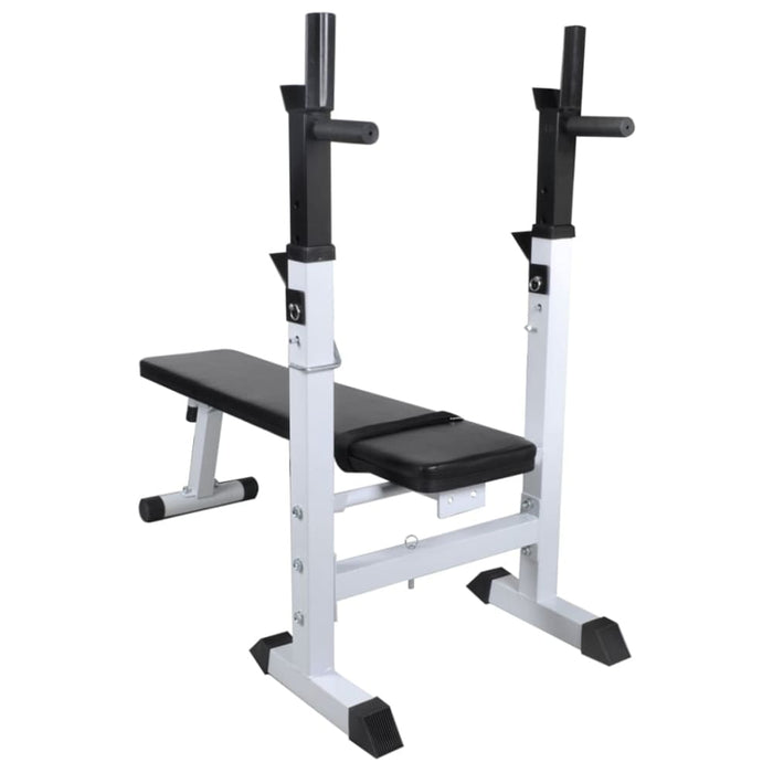 Workout Bench with Weight Rack Barbell and Dumbbell Set