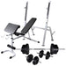 Workout Bench with Weight Rack Barbell and Dumbbell Set