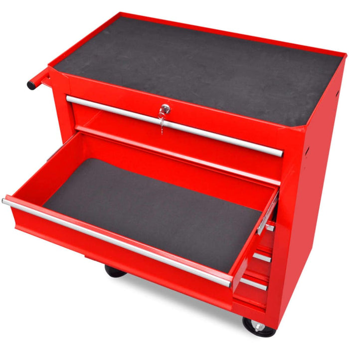 Workshop Tool Trolley 5 Drawers Red Oaokpa