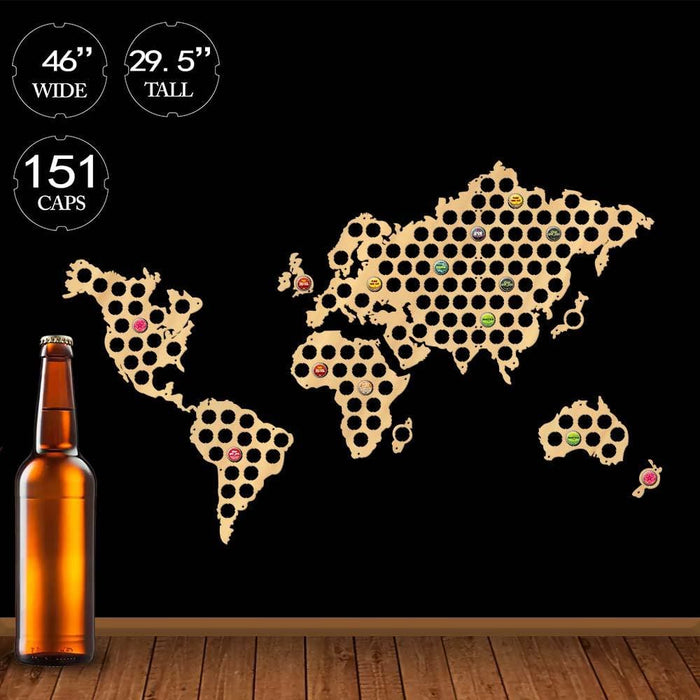 World Map Bottle Beer Cap