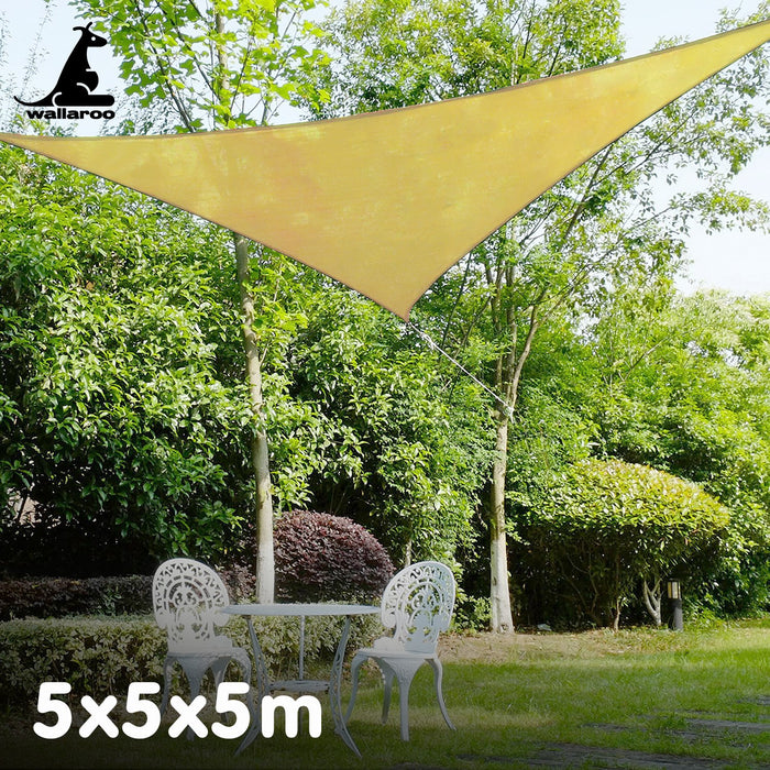 160Gsm Waterproof Outdoor Sun Shade Sail Canopy 5M Triangle