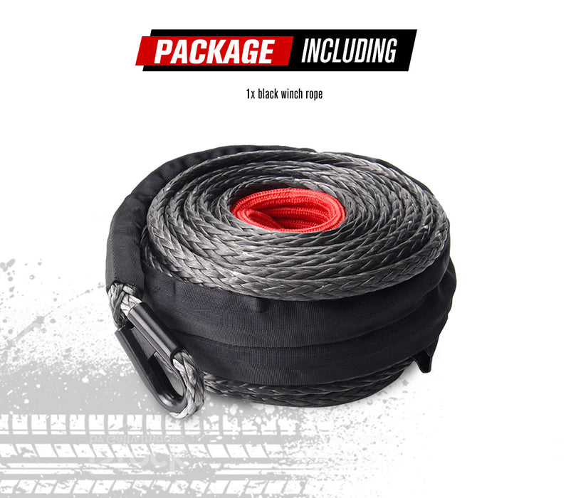 10Mm X 30M Synthetic Winch Rope Dyneema Sk75 Tow Recovery Rope Offroad 4Wd