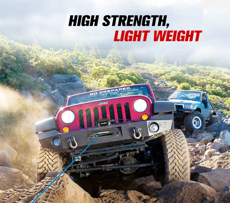 10Mm X 30M Synthetic Winch Rope Dyneema Sk75 Tow Recovery Cable 4Wd Car Blue