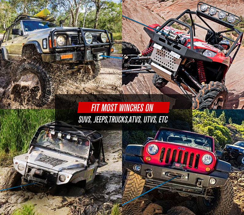 10Mm X 30M Synthetic Winch Rope Dyneema Sk75 Tow Recovery Cable 4Wd Car Blue