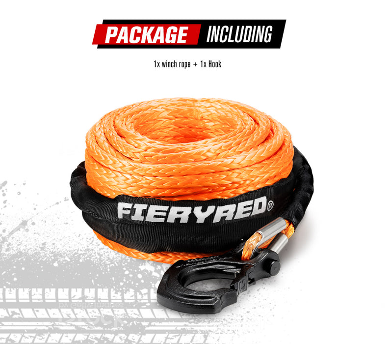 10Mm X 30M Synthetic Winch Rope Dyneema Sk75 Tow Recovery Rope Offroad 4Wd