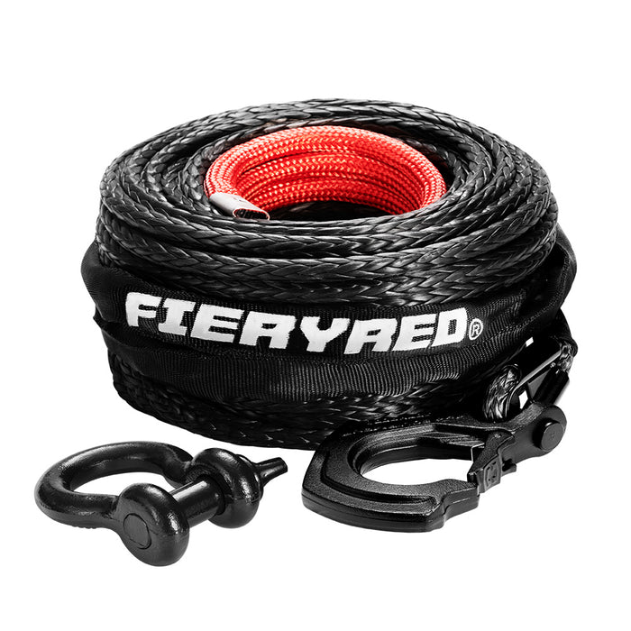 10Mm X 30M Synthetic Winch Rope Dyneema Sk75 Tow Recovery Rope Offroad 4Wd