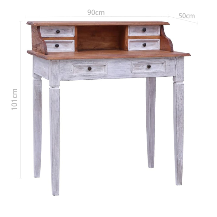 Writing Desk with Drawers 90x50x101 Cm Solid Reclaimed Wood