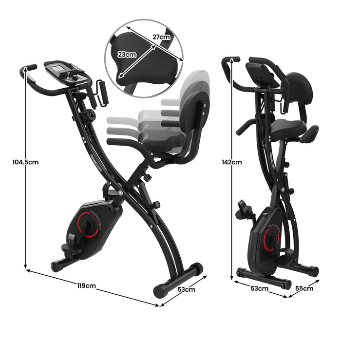 135E 4-In-1 Foldable X-Bike With Lcd Display And Resistance Bands