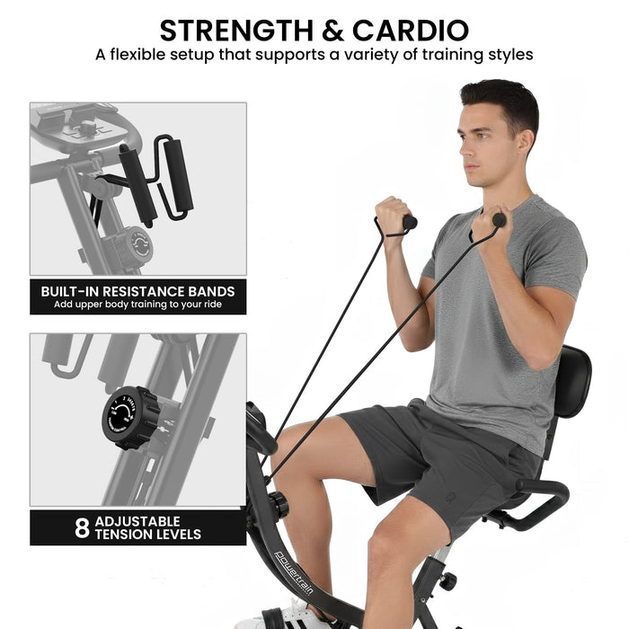 135E 4-In-1 Foldable X-Bike With Lcd Display And Resistance Bands