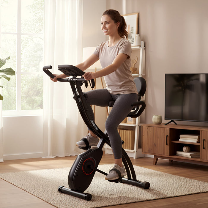 135E 4-In-1 Foldable X-Bike With Lcd Display And Resistance Bands