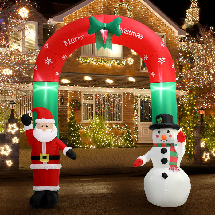 2.4M Christmas Inflatable Archway Xmas Led Lights Outdoor Decoration