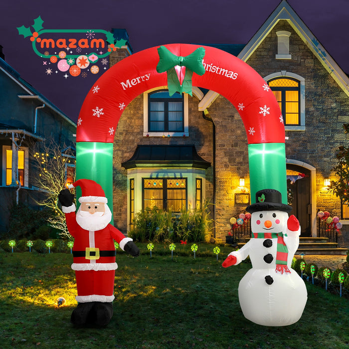 2.4M Christmas Inflatable Archway Xmas Led Lights Outdoor Decoration