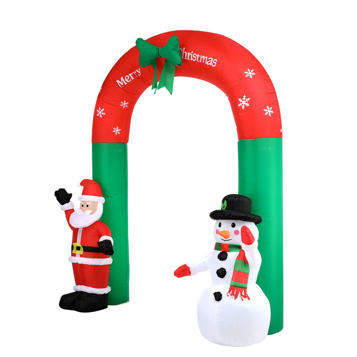 2.4M Christmas Inflatable Archway Xmas Led Lights Outdoor Decoration